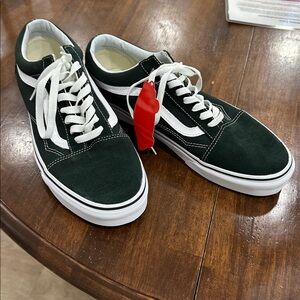 Vans Green and White Sneakers